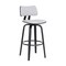 Armen Living Pico 30" Swivel Black Wood Bar Stool in Light Gray Fabric with Black Metal LCPIBABLKLTGR30 - alternate 1